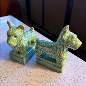 Vintage Ceramic Dog Figurines Bookends